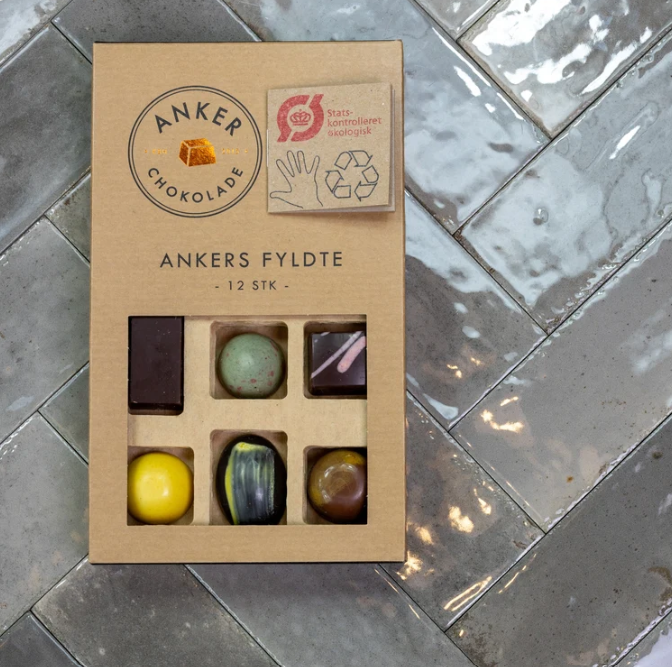 Ankers Chokolade, 12 stk, økologisk