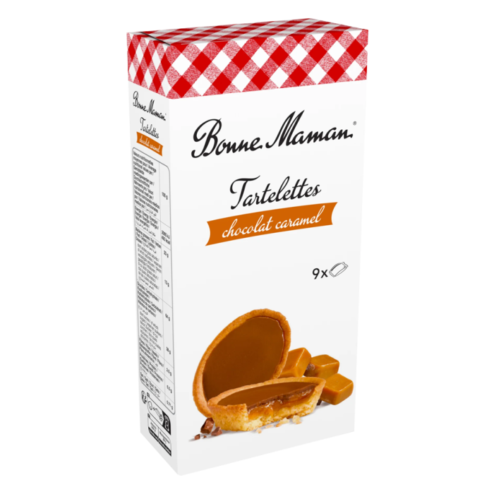 Bonne Maman, Chokoladekaramel-tærter med en fløjlsblød karamel og sprød mælkechokolade