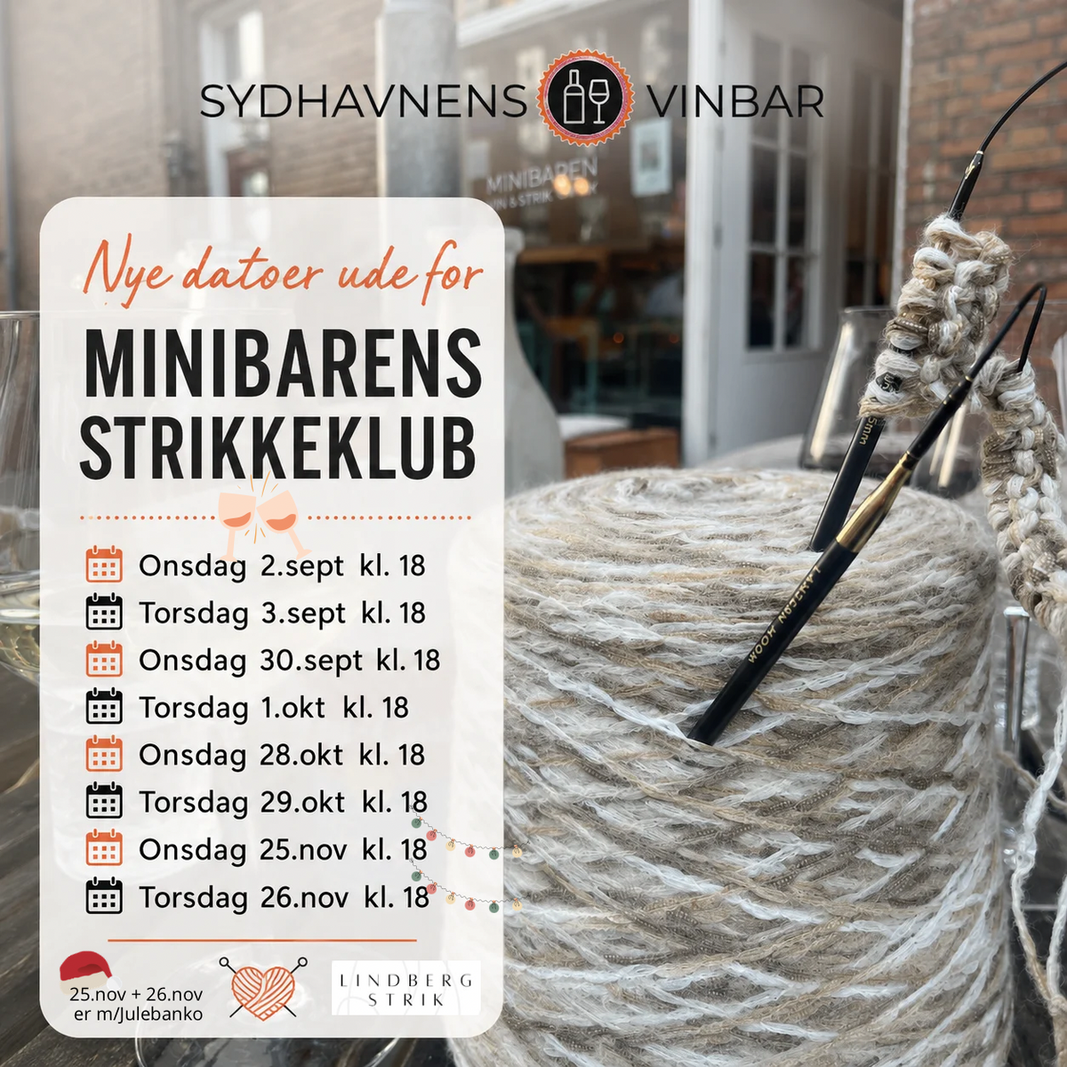Minibarens Strikkeklub hos Sydhavnens Vinbar